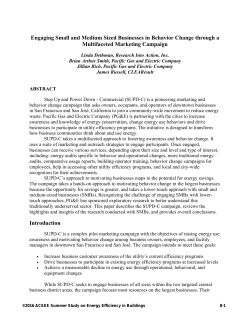 Engaging Small and Medium Sized Businesses in Behavior