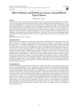 Effect of Distance and Position on Accuracy among Different Type of
