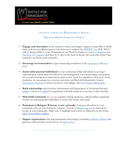 Advocacy Actions Responding to Recent Executive Orders