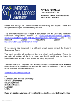 APPEAL FORM and GUIDANCE NOTES