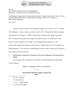 8011-01 SECURITIES AND EXCHANGE COMMISSION