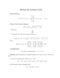 Review for Lectures 14-16