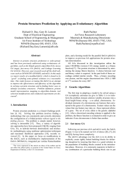 Protein Structure Prediction by Applying an Evolutionary Algorithm