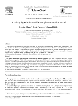 A strictly hyperbolic equilibrium phase transition model