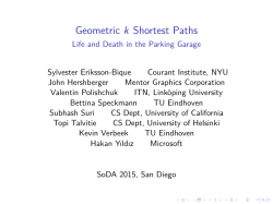 Geometric k Shortest Paths - Life and Death in the Parking - ITN