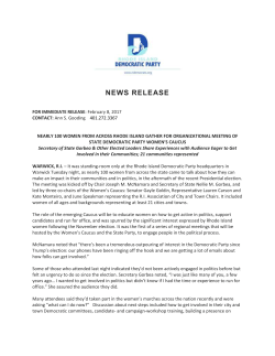 Women`s Caucus Draws Nearly 100 RI Women