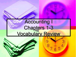 Accounting I Chapter One Vocabulary Quiz