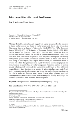 Price competition with repeat, loyal buyers