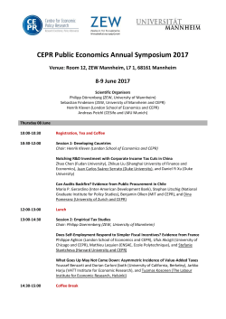 CEPR Public Economics Annual Symposium 2017