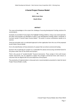 A Social Project Finance Model