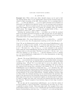 14. lecture 14 Example 14.1. With a little more effort, Zariski`s lemma