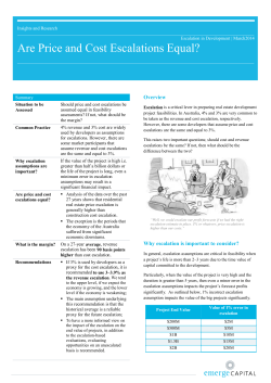 Are Price and Cost Escalations Equal?