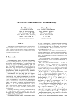 An Abstract Axiomatization of the Notion of Entropy