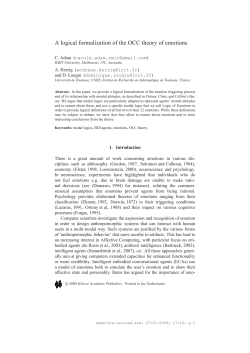 A logical formalization of the OCC theory of emotions