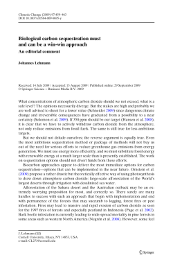 Biological carbon sequestration must and can be a win