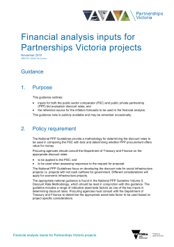 Guidance - Financial analysis inputs for Partnerships Victoria projects