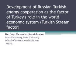 Development of Russian-Turkish energy cooperation as the factor of