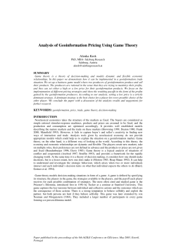 Analysis of Geoinformation Pricing Using Game Theory
