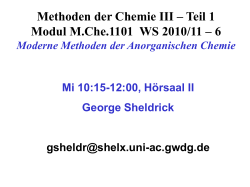 Methoden der Chemie III WS 2010/11
