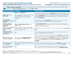 Kaiser Permanente: MD KPIF $500 Ded 20% DHMO