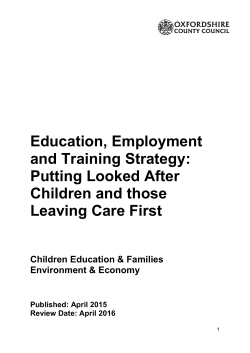 Education, Employment and Training Strategy: Putting Looked After