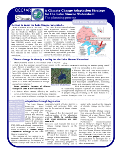 A Climate Change Adaptation Strategy for the Lake Simcoe