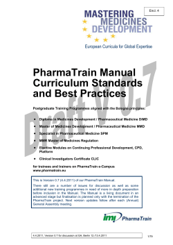 3. Base Diploma Course and Master Programme Modules for