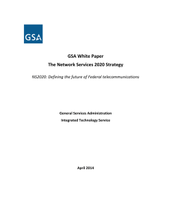 GSA White Paper The Network Services 2020 Strategy