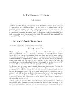 5. The Sampling Theorem