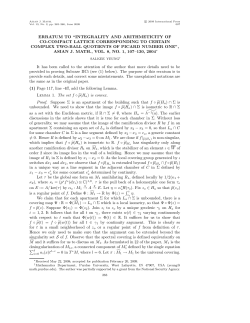 erratum to &ldquo;integrality and arithmeticity of co-compact