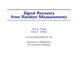 Signal Recovery from Random Measurements
