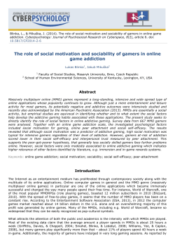 The role of social motivation and sociability of gamers in online