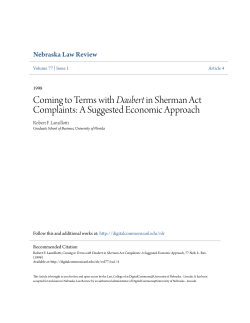 Coming to Terms with Daubert in Sherman Act Complaints: A