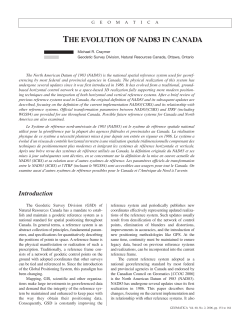 THE EVOLUTION OF NAD83 IN CANADA
