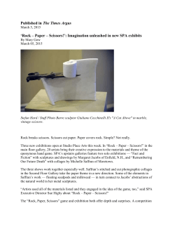 Published in The Times Argus `Rock &ndash; Paper &ndash; Scissors