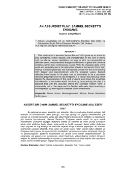 an absurdist play: samuel beckett`s endgame