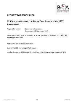 BDA 125 Sculptures Tender - British Deaf Association
