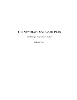 THE NEW MATH SAT GAME PLAN - Keller and White SAT Instruction