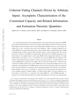 Coherent Fading Channels Driven by Arbitrary Inputs