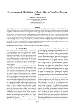 Towards Automatic Identification of Effective Clues for Team Word