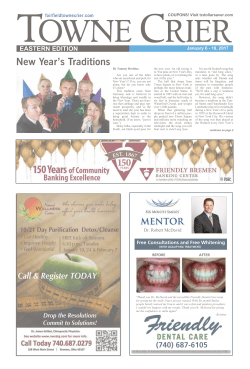 New Year`s Traditions - Fairfield Towne Crier