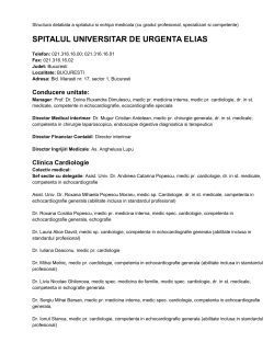 Structura detaliata a spitalului si echipa medicala (cu gradul