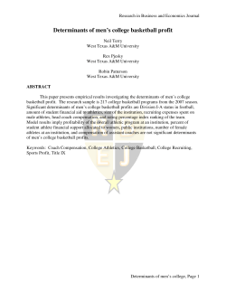 Determinants of men`s college basketball profit