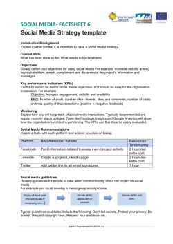 SOCIAL MEDIA- FACTSHEET 6 Social Media Strategy template
