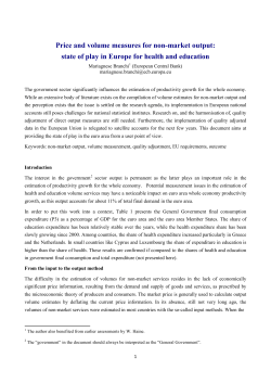 Price and volume measures for non-market output: state of play in