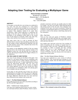 Adapting User Testing for Evaluating a Multiplayer Game