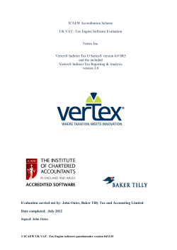 Tax Engine Software Evaluation Vertex Inc. Vertex