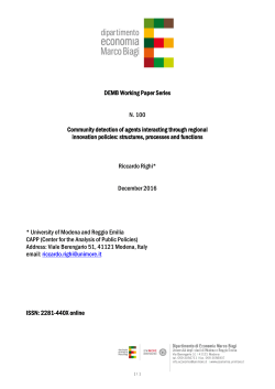 DEMB Working Paper Series N. 100 Community detection of agents
