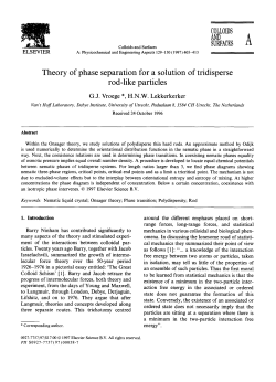 COLLOIDS Theory of phase separation for a