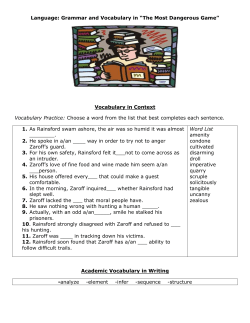 Language Activities for The Most Dangerous Game